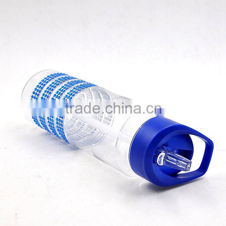 600ML 800ML Custom Brand Plastic Drink Bottle with Straw
