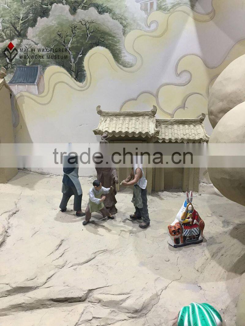 Chinese folk culture art silicone sculpture of wax museum display