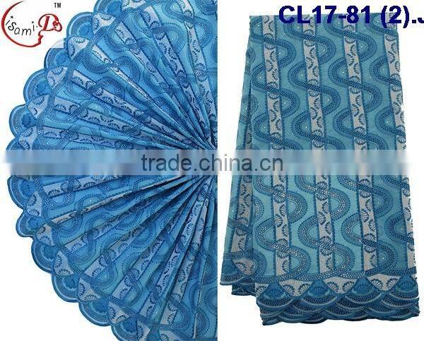 CL17-81 100% cotton guipure swiss voile lace fabric for women dress on sale on dinner party