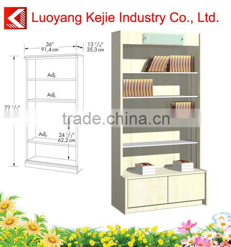 Library Metal Bookcase Steel Bookshelf with 5 Shelves industrial high loading capacity metal shelf/double side steel bookshelf