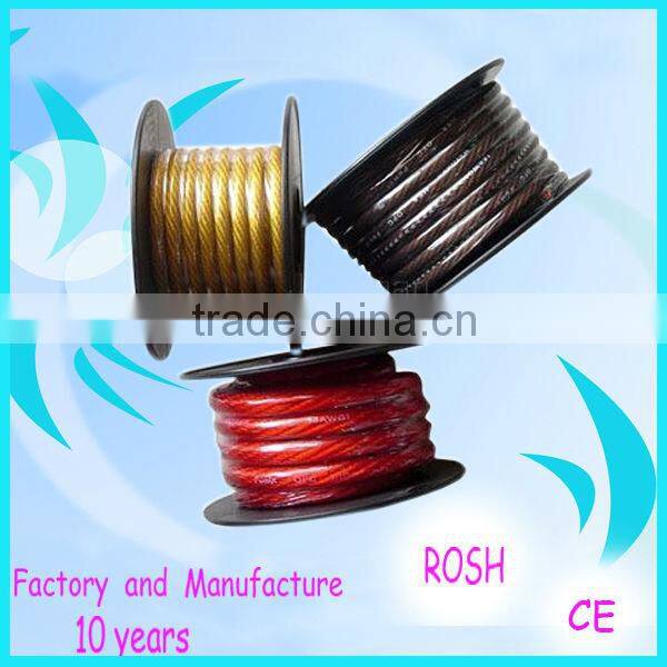High quality 0AWG red and black car power cable