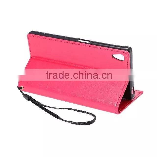 Fine Grain Leather Sheep Case For Sony Z5 Plus/Beautiful leather Design case For Sony Z5 Plus