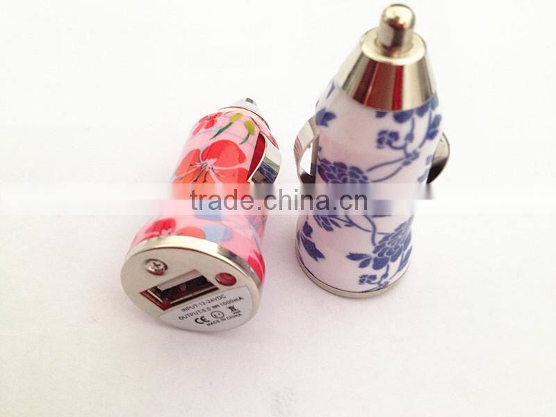 Factory wholesale universal single mini bullet electric car charger custom micro cell phone car charger adapter for iPhone Andro