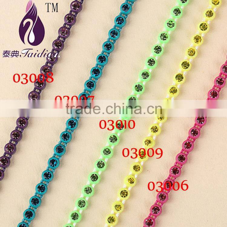 rhinestone beaded trim,neon rhinestone banding