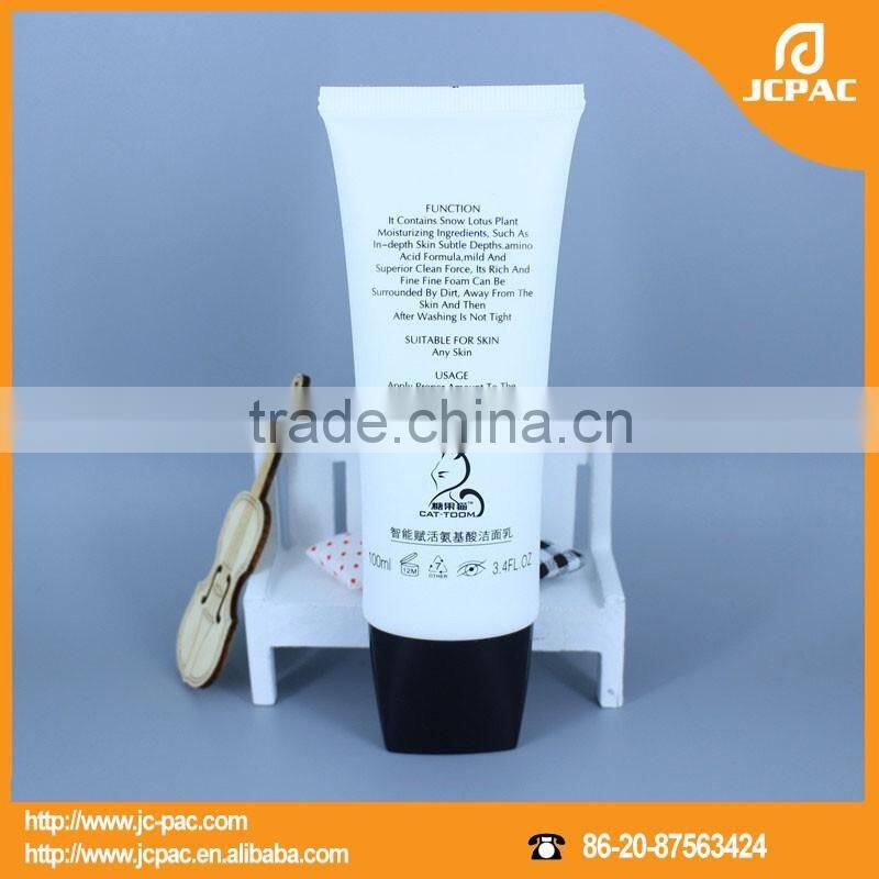 100ml clear oval cosmetic plastic tube for face wash