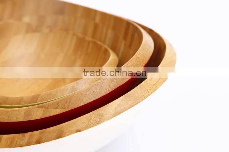 3 pcs China wholesale colored wood soup salad bowl