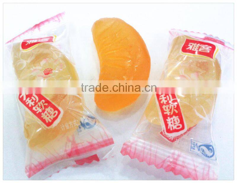 Yake sweet gummy candy with orange shape