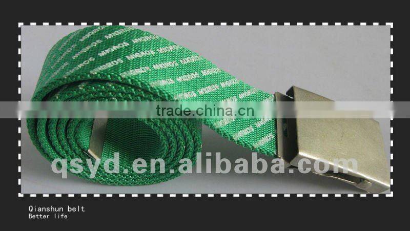 White Printing High Quality Greeb PP Webbing Belt Slide Buckle