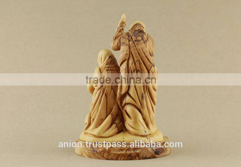 Christmas Composition Olive Wood Carved Holy Family
