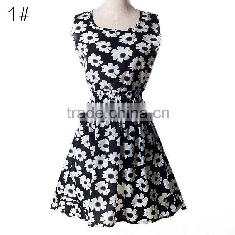 fashion office lady dress 2015 sleeveless beach dress
