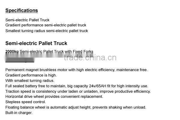 2000KG Walkie Half Electric Stacker 3