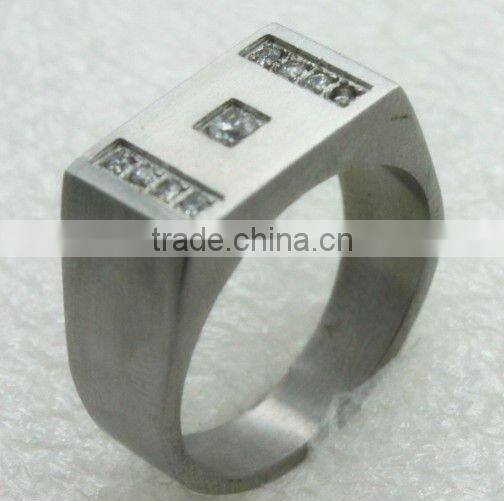 wholesale new design CNC zircon mens gold finger rings