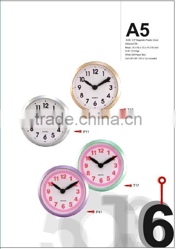 Small wall plastic clocks magnetic