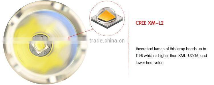 High Demand XML2 3A LED Titanium Alloy Flash light 1100 lumens torchlight with Utility Model Patent