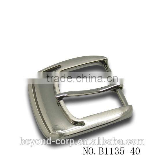 Custom-made leather covered glued stick belt buckle with hollow space on front side