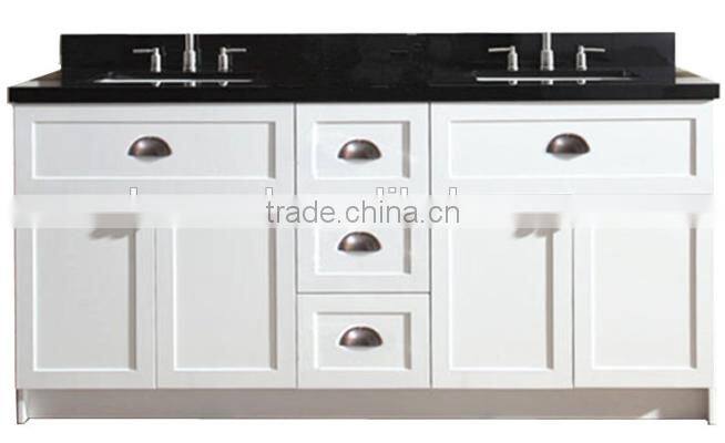 Popular Design American Style Solid Wood Home Furniture Double Sink Bathroom Vanity