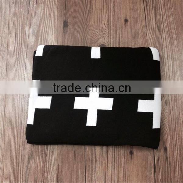 Baby Cross style knit blanket knitted cotton baby swaddle blanket