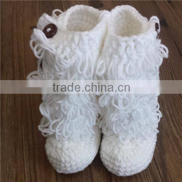 Crochet handmade cotton baby booties for infants and toddlers