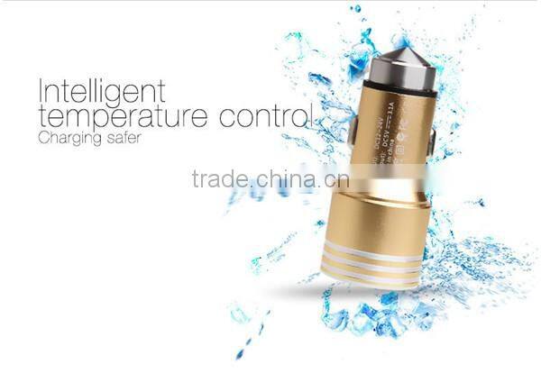 Whoesale Smart Mini Safety Hammer Car Charger with 2 port, Portable 12V Micro USB Adaptor for Charging