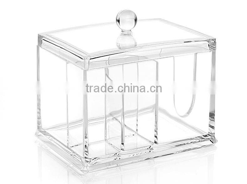 C56 Clear Acrylic Makeup Cotton Swab Box Cosmetic Organiser Display Storage