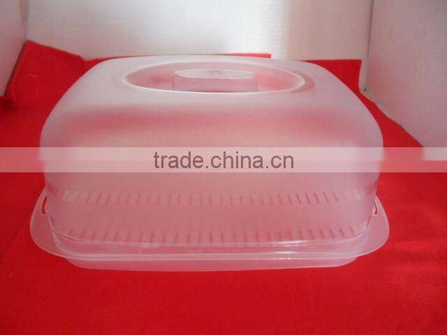 clear rectangle plastic bread box with handle
