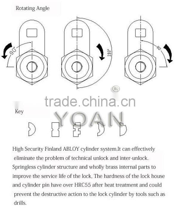 Tubular mortise cam lock with high security