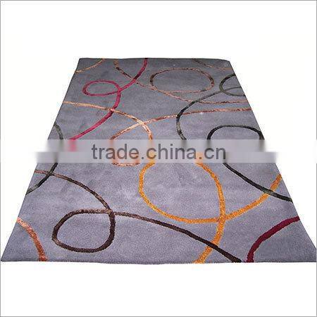 Manufactured Hand Tufted cut pile textured wool and viscose carpet