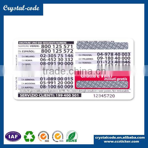 Fluorescent anti-counterfeit password scratch off sticker