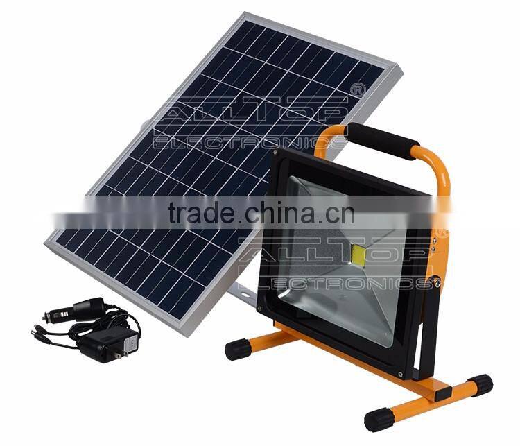 50w portable outdoor movable solar rechargeable led flood light