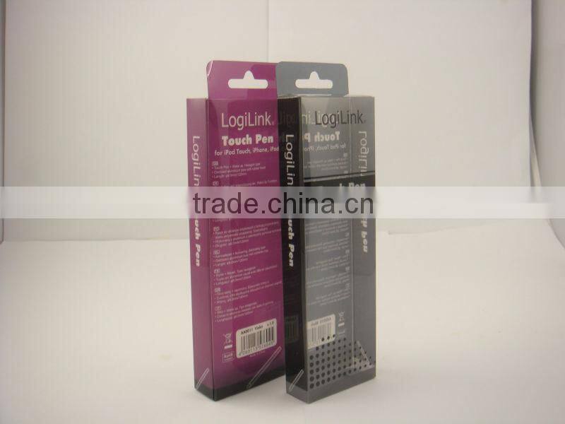 Folding plastic package boxes for electronics adapter/earphone/USB etc.