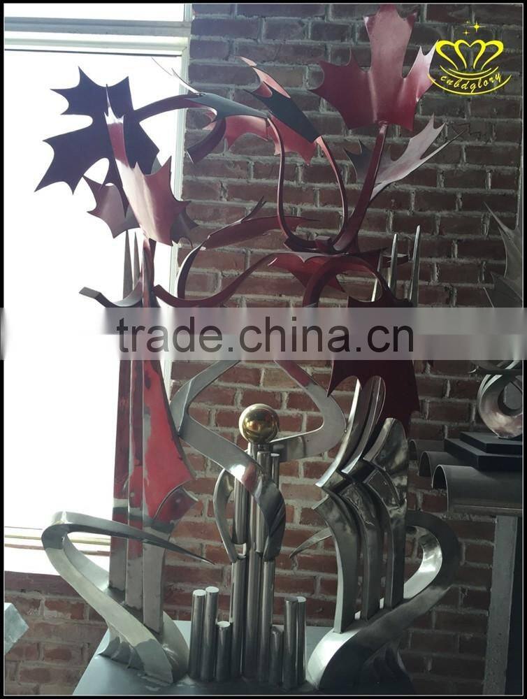 Large square tourist scenic spot stainless steel architectural abstract sculpture