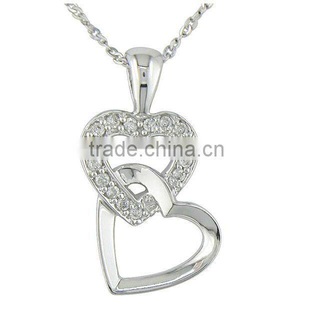 Green color cubic zirconia cross silver pendant 925 sterling silver necklace