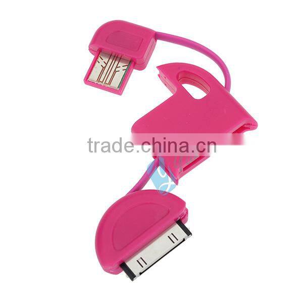 For Samsung/HTC Android 5 Pin Micro USB Keychain Cable For Phone Gadget