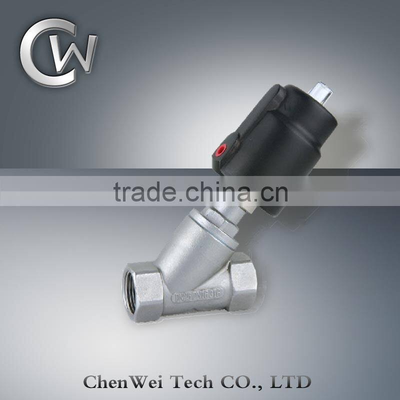 JZF-40 Pneumatic Angle Seat Valve with Stainless Steel Actuator thread type