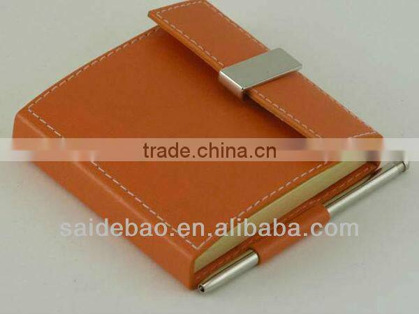High quality leather note pad with pen holder