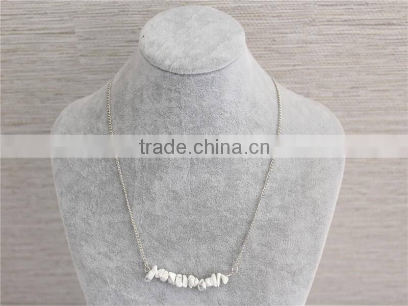 2016 Cheap factory price Fashion jewelry white gold plated jewelry, stone beads necklace jewelry