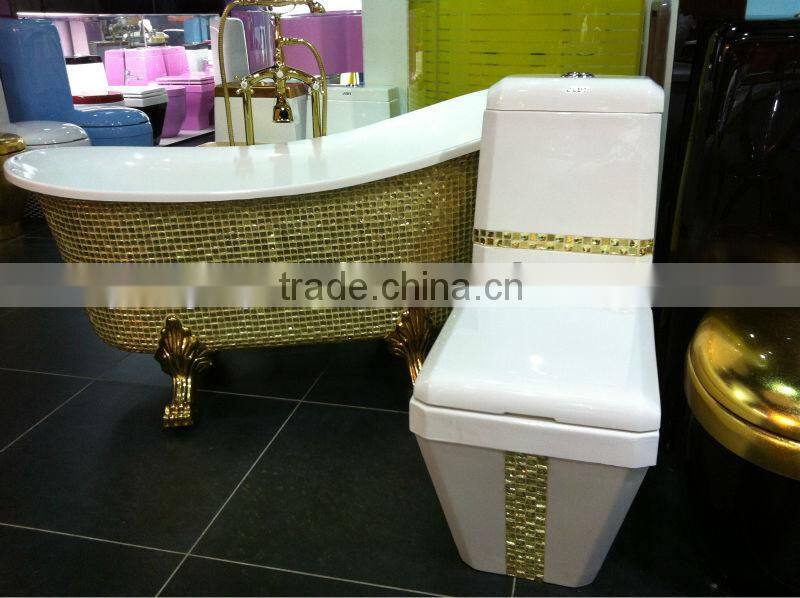 New classical bathtub with mosaic,clawfoot bathtub