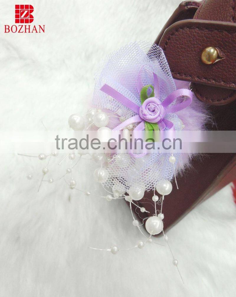 Maker design purple pompom keyring