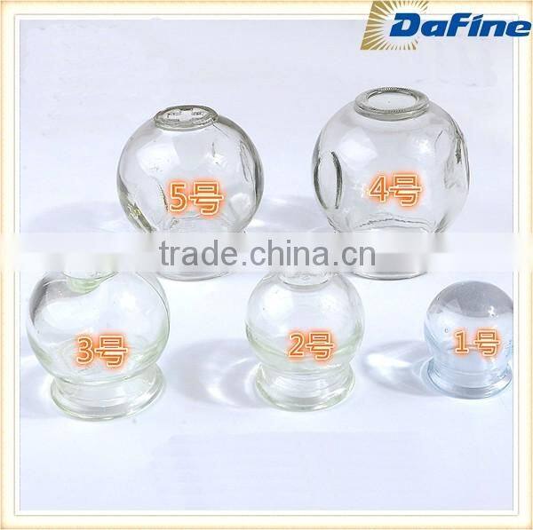 Hot sale five styles of clear chinese glass cupping jars sets for massage wholesale
