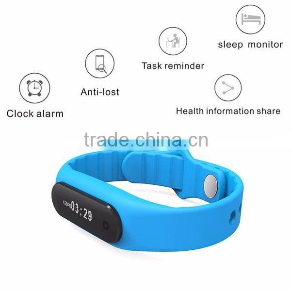 Smart wearable project OEM service logo printing TPU/silicone smart E06 sport fitness wristband