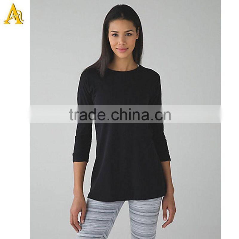 Yoga Plain long sleeve sports wear t shirts for ladies