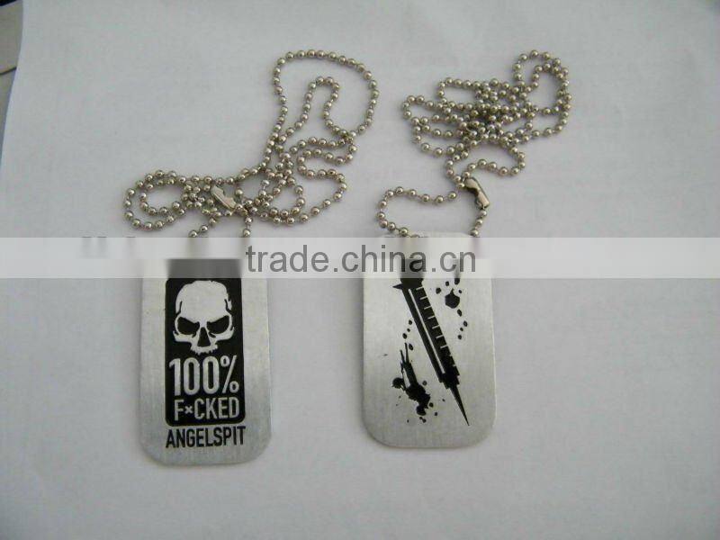 engraved aluminum dog tag, tag necklace, dog tag with soft enamel
