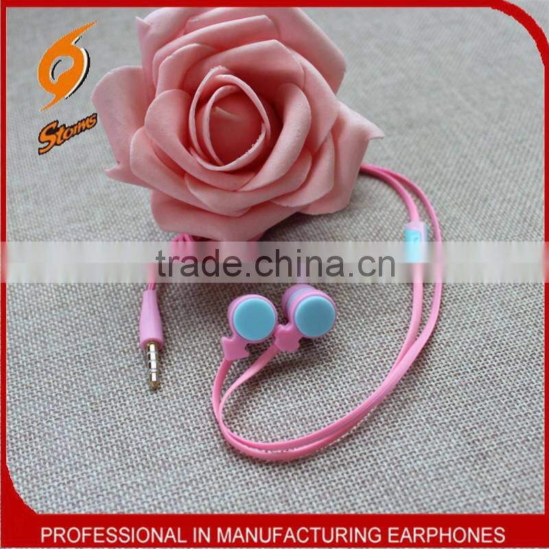 Fashionable Earphone,Colorful Earphones ,Flat Cable Earphone.