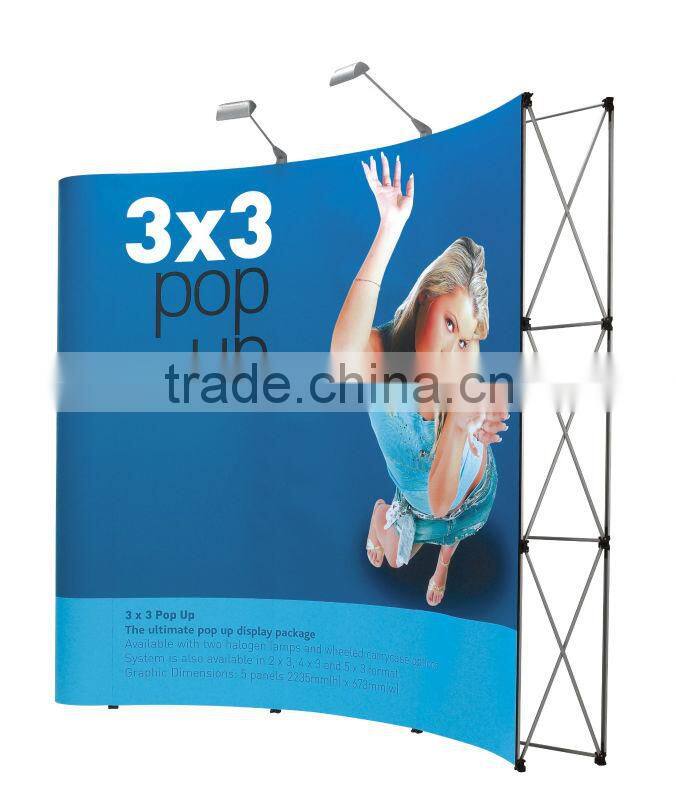 Easy assembled magnet connection straight pop up exhibition stand 3*3/3*4