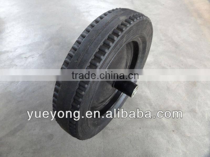 14 inch steel rim solid rubber wheel /rubber powder wheel with good friction