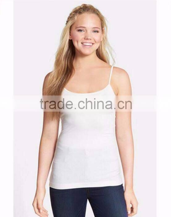 Daijun OEM high quality in plain custom white cotton spaghetti strap women workout tank tops