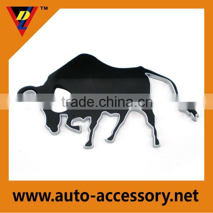 Plastic chrome cow stickers car emblems logo custom