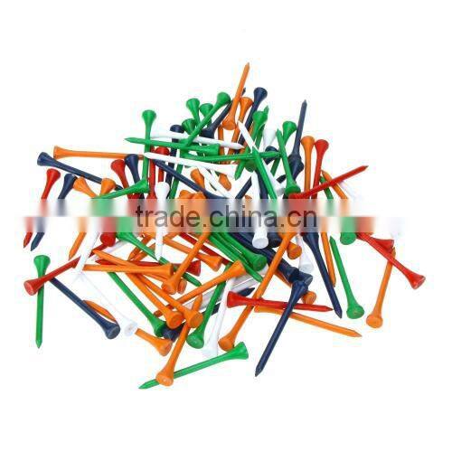 100Pcs 69mm Mixed Color Wood Golf Tees