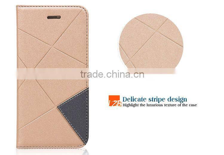LZB Wholesale custom leather cell phone cases for iphone 5s flip cover with stand