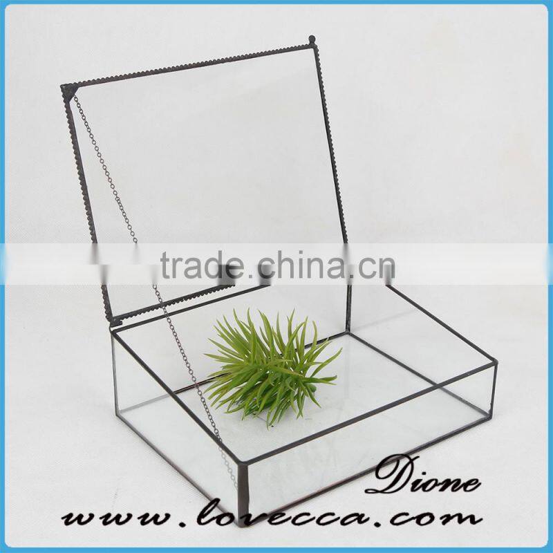 metal decoration vintage gift cabinet display home stained glass house container